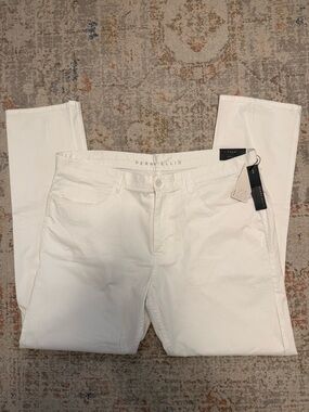 Perry Ellis Men’s Slim Fit Stretch Pants 38x32 White Straight Leg NWT